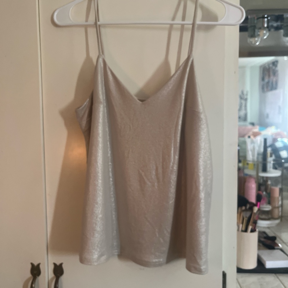 Shimmery tan express cami top. Size small.